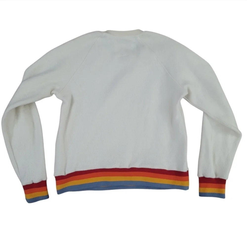 Marine Layer White Re-Spun Sweater with Stripes - Picture 3 of 7